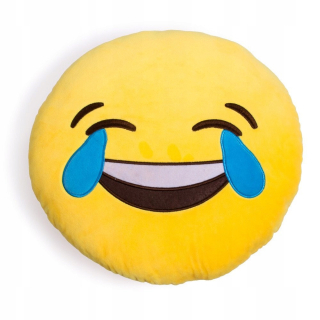 Vankúš -  Žltý dekoratívny vankúš emodži slzy slzy