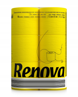 Toaletný papier - Žltý toaletný papier Renova 6 ks