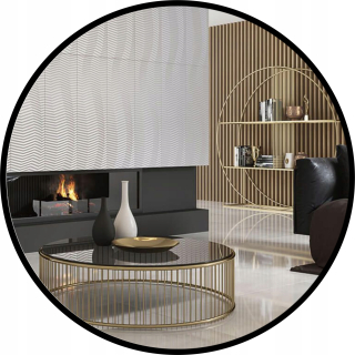 Kúpeľňové zrkadlo - Galakor čierne LED nástenné zrkadlo 900 x 900 mm
