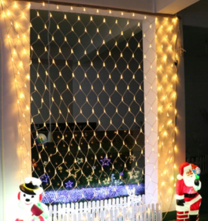LED SVETELNÁ ZÁCLONA SIEŤOVÁ pozadia 3x2 teplá