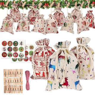 Nálepky na zavesenie vrecúšok na adventný kalendár vlastnými rukami