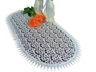 Behun na stol - Biely behúň 70 x 35 cm