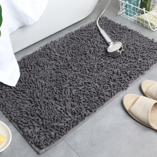 tmavo šedý štýl 70x140cm Chenille Bath Mat