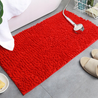 Červený štýl 80x120cm Chenille Bath Mat a