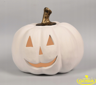 Lampáš, svietník - Tekvica biele zlato Obrovské Halloween Hit Autumn