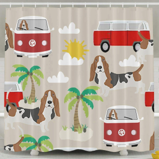 Basset Hound-Cortina de Spirit Shower Curtain