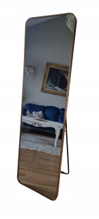 Kúpeľňové zrkadlo - Stojanové zrkadlo, obdĺžnikové, kovový rám, 50 x 160 mm