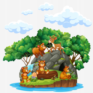 Detská nálepka pre stenu Safari Zoo 200x200cm