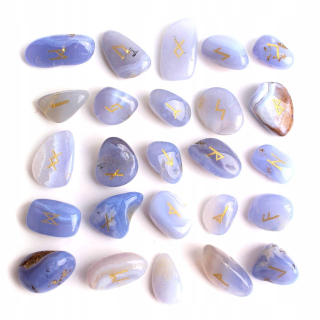 Blue Chalcedon v štýle prírodná runa božská