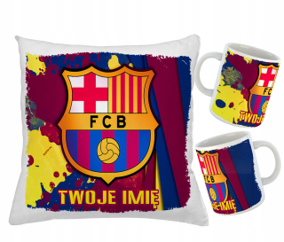 Gadget - Súprava HRNČEK + VANKÚŠ pre fanúšika FC BARCELONA
