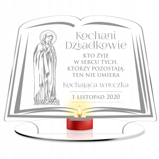 Stojan na sošky na hrob, náhrobný kameň VENOVANIE