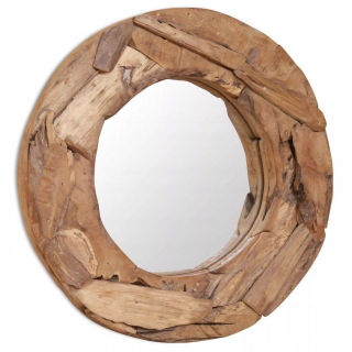 Zrkadlo - vidaXL Dekoratívne zrkadlo Teak 60 cm