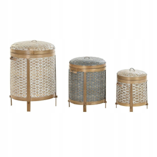 DKD Home Decor Decor Bambus Basketball Set (31 x 31 x 4