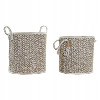 DKD DOMOVÝ DECONE Basket Set sada Juta Cotton (35 x