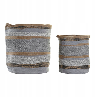 DKD DOMOVÝ DECORE Basket Set sada Juta Cotton (40 x