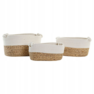 DKD DOMOVÝ DEOCOR BASKET Set White Cotton Natur