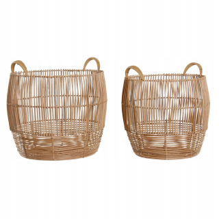 DKD Home Decor Decor Metal Rattan Basketball Set (40 x