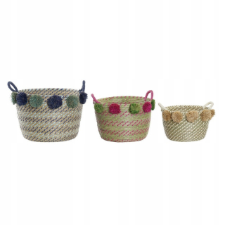 DKD Home Decor PP basketbalová súprava Stredozemná ma pompom