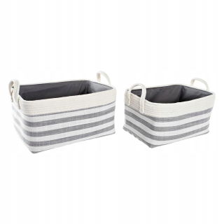 DKD DOMOV DECON Basketbal Set Grey Cotton Stripes