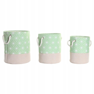 DKD Home Decor Basket Set Polyester EVA Geome
