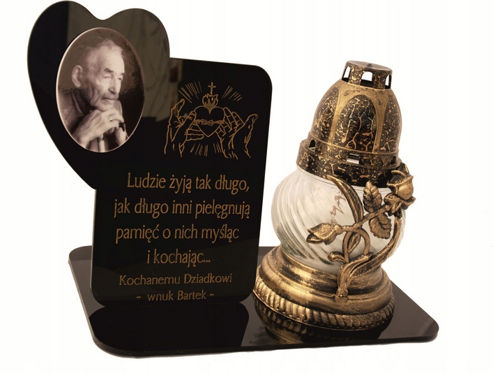 Podstawka na znicz z grawerowaną dedykacją i możliwością personalizacji