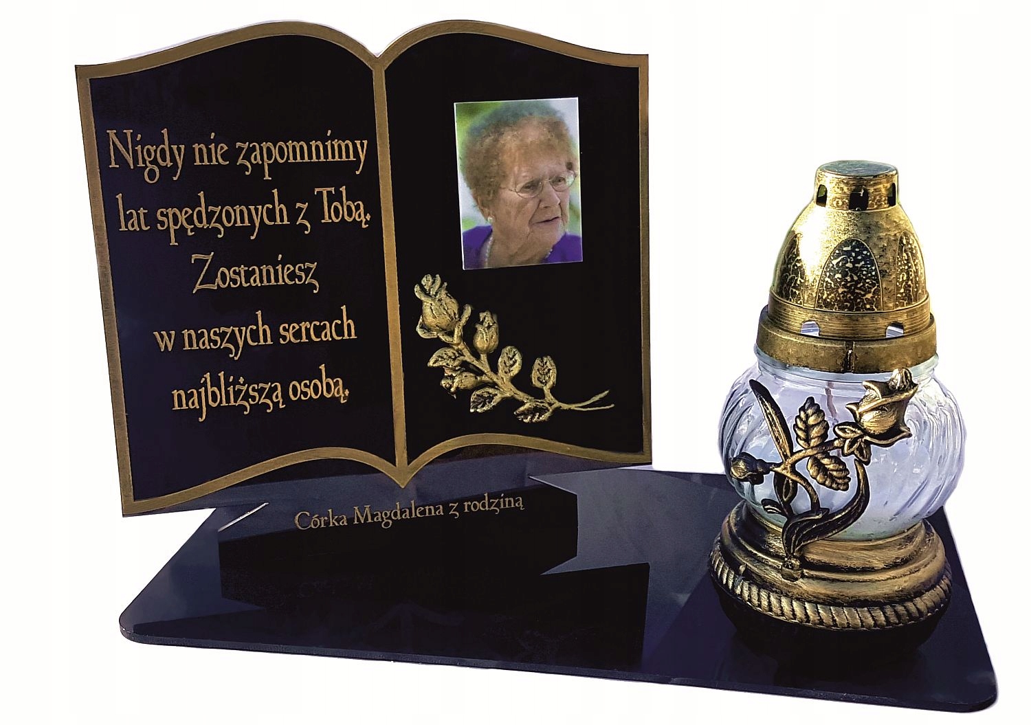 Kahance na hroby - sviečka s fotkou LAMPION METAL rytec