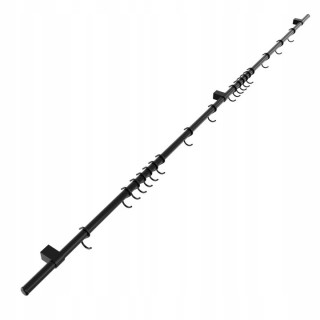 Artest TWIST čierny nástenný kuchynský reling 148 cm s 18 háčikmi
