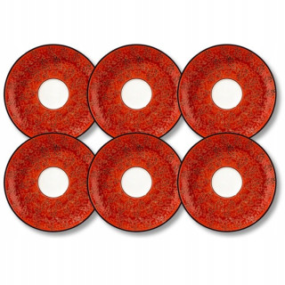 Červené porcelánové podšálky Wilmax ColorBoom 15 cm, 6 ks