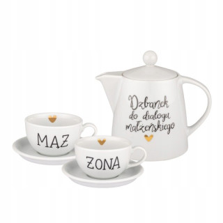 Porcelánová darčeková súprava Nadzwyczajnie s džbánom a 2 šálkami