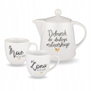 Svadobná porcelánová súprava Nadzwyczajnie s dátumom