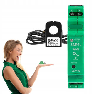 Jednofázový monitor energie SUPLA LEW-02 s transformátorom SC-16