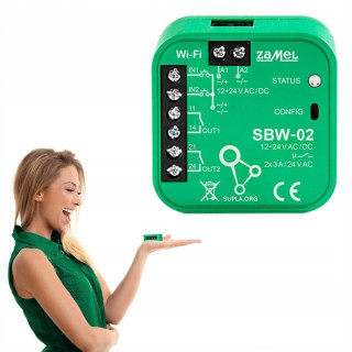 Dvojkanálový ovládač brány Zamel SUPLA SBW-02 Wi-Fi
