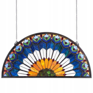 Polkruhový vitrážový panel Vevor NC-SG01 91,3 × 46,5 cm