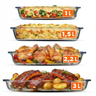 Kadax K16550 súprava 4 žiaruvzdorných nádob 1–3 l