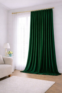 Zamatový záves Velvet 155 cm fľaškovozelený na mieru