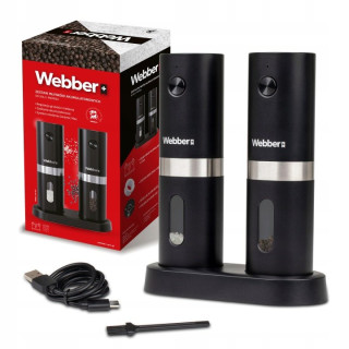 Webber MK40A čierne elektrické mlynčeky USB-C, 2 ks