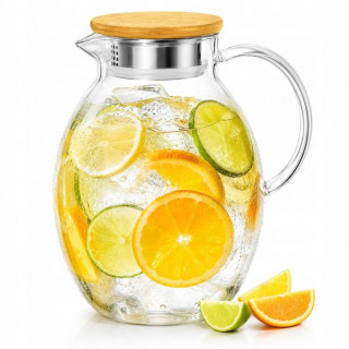 Wilmax ThermoGlass sklenený džbán s bambusovým vekom, 2,4 l