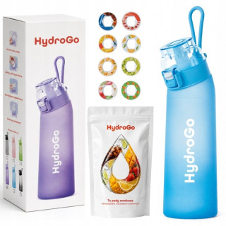 Fľaša HydroGo na pitie 650 ml so 7 aromatizačnými kapsulami, modrá