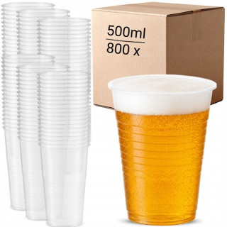 Priehľadné plastové poháre Guillin 500 ml na studené nápoje