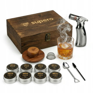 Set na údenie whisky Supero s ôsmimi druhmi dreva