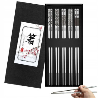 Oceľové paličky na sushi 23,5 cm, 5 párov