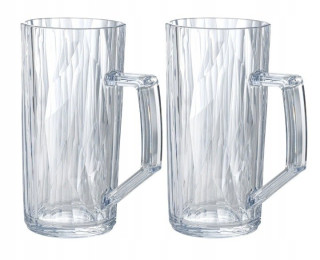 Koziol SUPERGLAS poháre na pivo s uchom, 2 × 500 ml