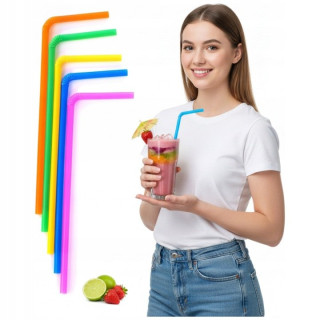 Farebné ohybné slamky Olpack 21 cm, 1000 ks