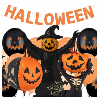 Halloweenska balónová súprava PartyDeco zes-HAL23 s girlandou