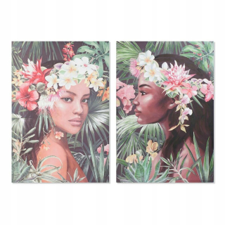DKD Image Home Decor Decor Tropical Kvety (80 x 3 x 12