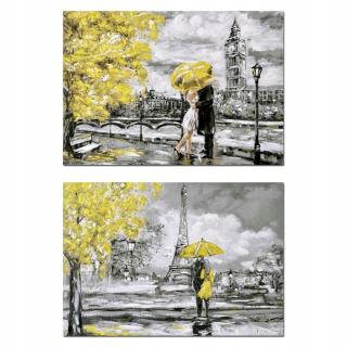 DKD Home Decor City Painting (2 kusy) (100 x 3 x 7