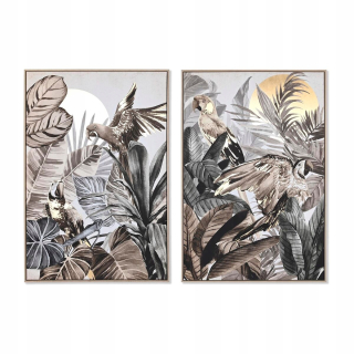 DKD Domáca dekorácia Tropický obraz (83 x 4,5 x 123 cm